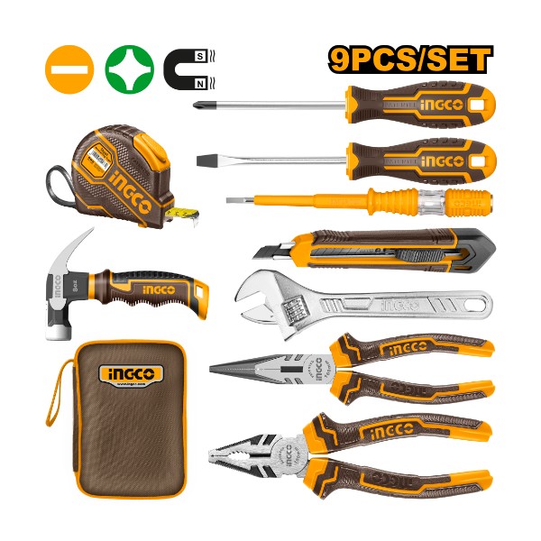 9 Pcs hand tools set - P1C10 | HKTH20809 Ingco - Ghana