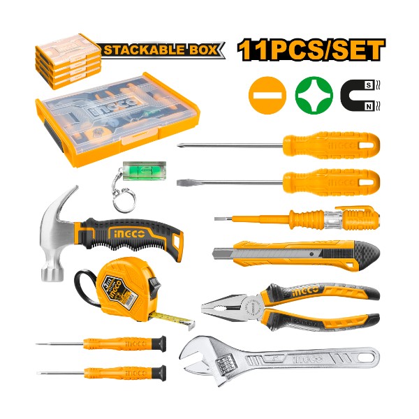11 Pcs Household Tools Set HKTV01H111 Ingco - Ghana