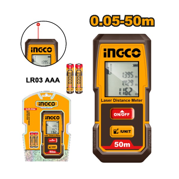 Laser distance detector 50m - P1C40 | HLDD0508 Ingco - Ghana