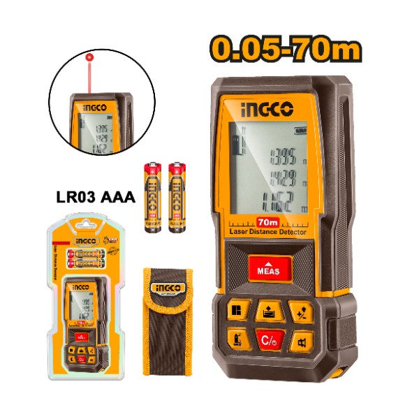 Laser distance detector 70m - P1C40 | HLDD0708 Ingco - Ghana