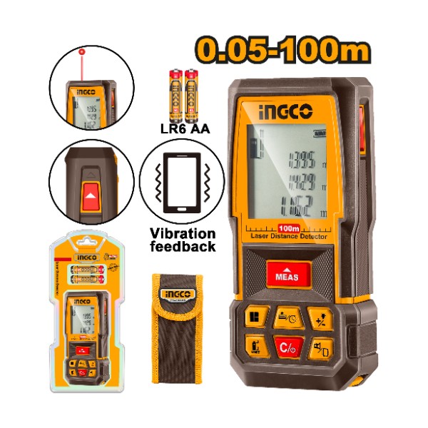 Laser distance detector 100m - P1C40 | HLDD1008 Ingco - Ghana