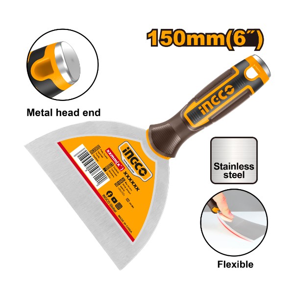 Putty trowel with rubber handle 6" - C120 | HPUT08150 Ingco - Ghana