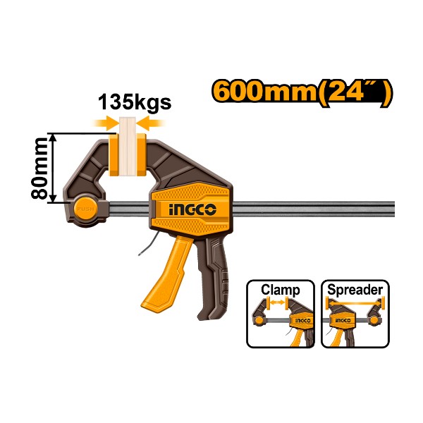 Quick Bar Clamp HQBC24802 Ingco - Ghana
