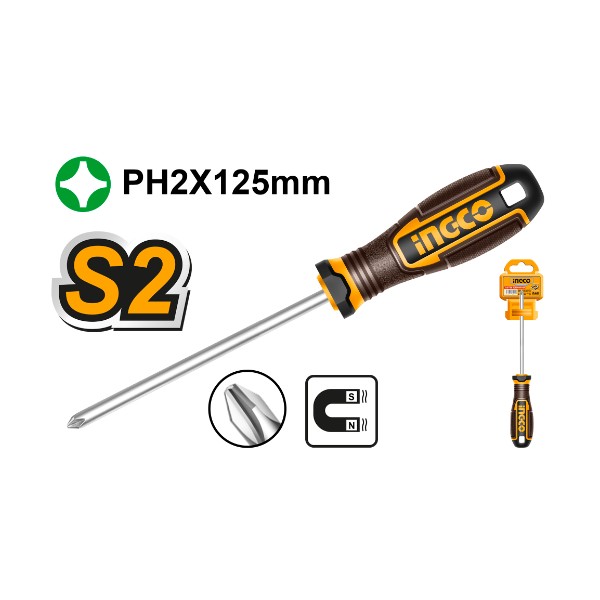 Phillips screwdriver S2 125mm - P12C144 | HSDPH2125 Ingco - Ghana