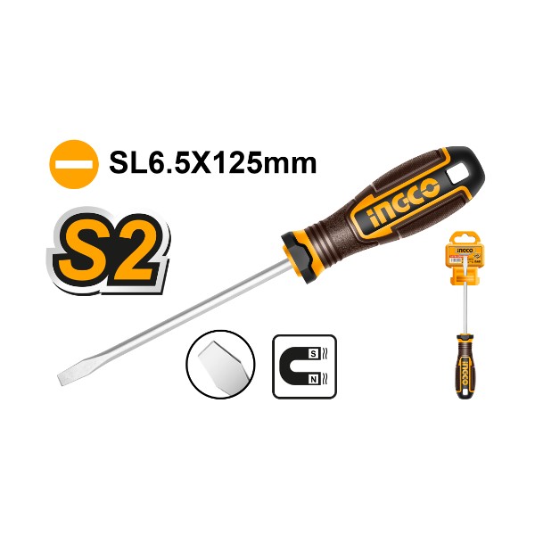 Slotted screwdriver S2
6.5x125mm - P12C144 | HSDSL6125 Ingco - Ghana