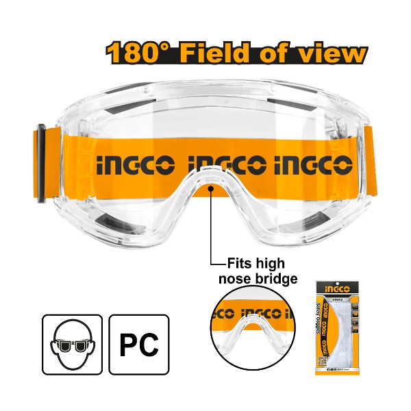 Safety goggles Full Cover 180 - P20C100 | HSG10 Ingco - Ghana