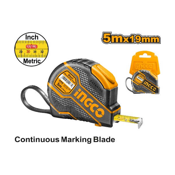 Steel measuring tape 5mx19mm - P12C60 | HSMT08052 Ingco - Ghana