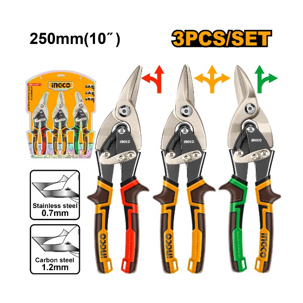 3 Pcs Aviation Snip Set HTSNK0110 Ingco - Ghana