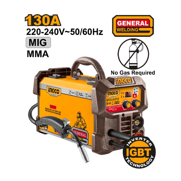 Inverter flux cord arc welding FCAW machine 130A@40% - P1C1 | ING-FC13018 Ingco - Ghana