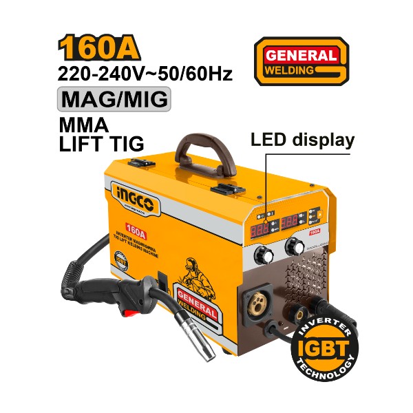 Inverter MAG/MIG/MMA/TIG Lift Welding Machine ING-MGT1601 Ingco - Ghana
