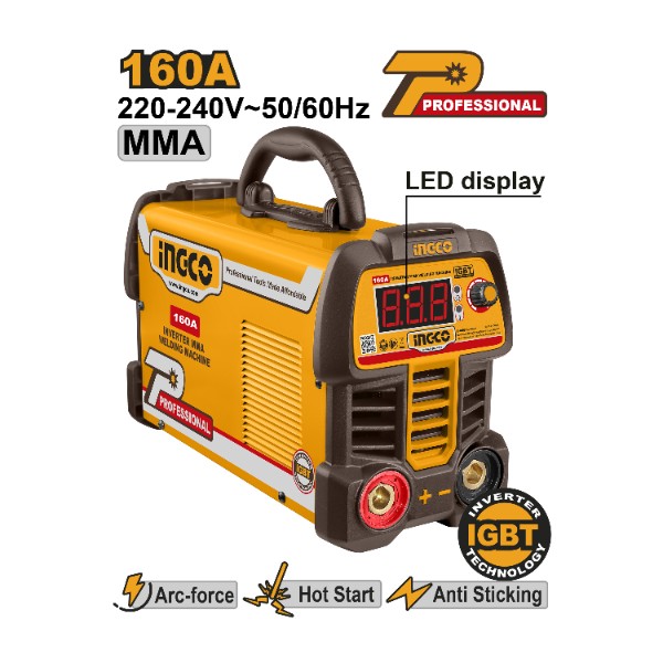 Inverter MMA welding machine 160A@60% Professional | ING-MMA16069 Ingco - Ghana