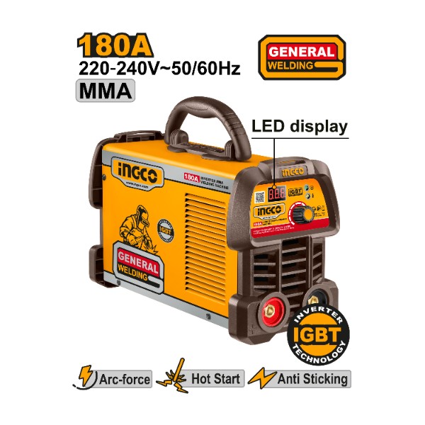 Inverter MMA welding machine 180A@45% - P1C2 | ING-MMA18059 Ingco - Ghana