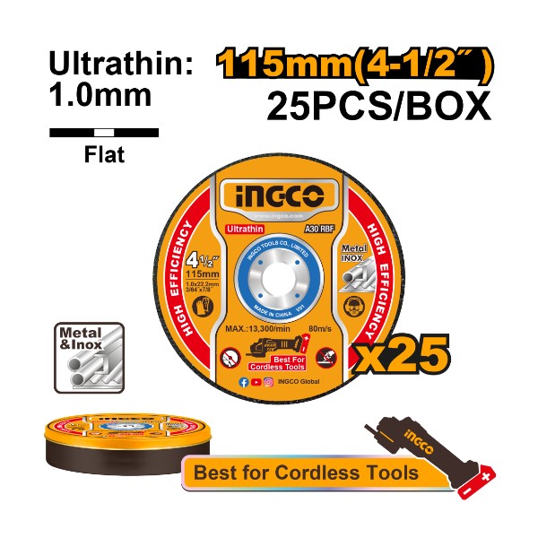 Ultra-thin metal cutting disc set MCD11011525 Ingco - Ghana