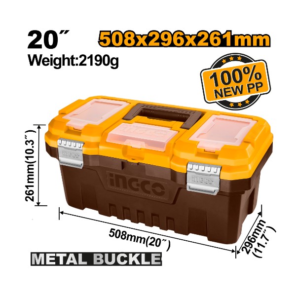 20" Plastic tool box - P1C8 | PBX2002 Ingco - Ghana