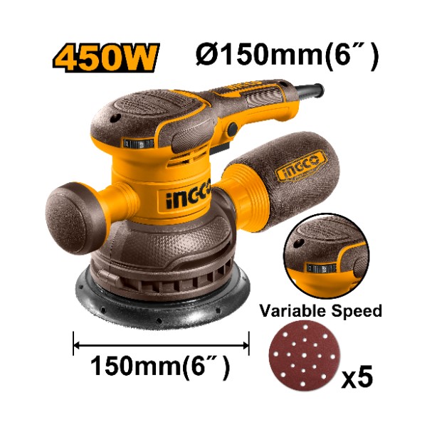Rotary sander 450W 6"
- P1C6 | RS4516 Ingco - Ghana