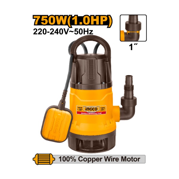 Sewage Submersible Pump SPD7508 Ingco - Ghana