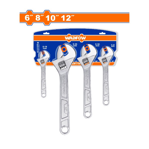 4 Pcs Adjustable  wrench set WAW174K Wadfow - Ghana