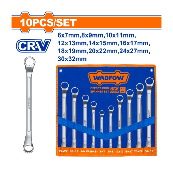 10 Pcs Offset ring spanner set WFS5M10 Wadfow - Ghana