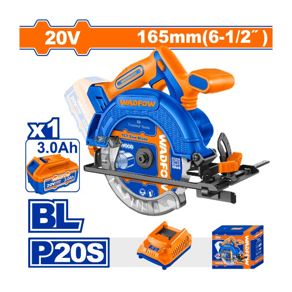 Cordless circular saw 20V 6.5" + Battery WLWP5521 Wadfow - Ghana