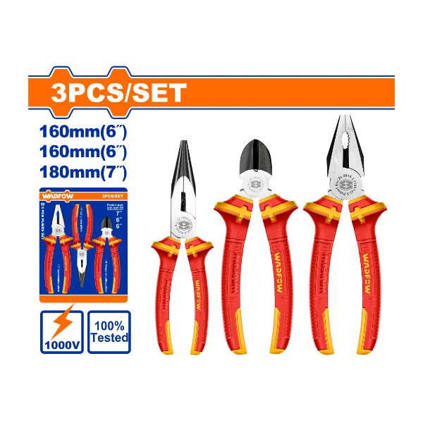 3 Pcs insulated pliers set WPS0633 Wadfow - Ghana