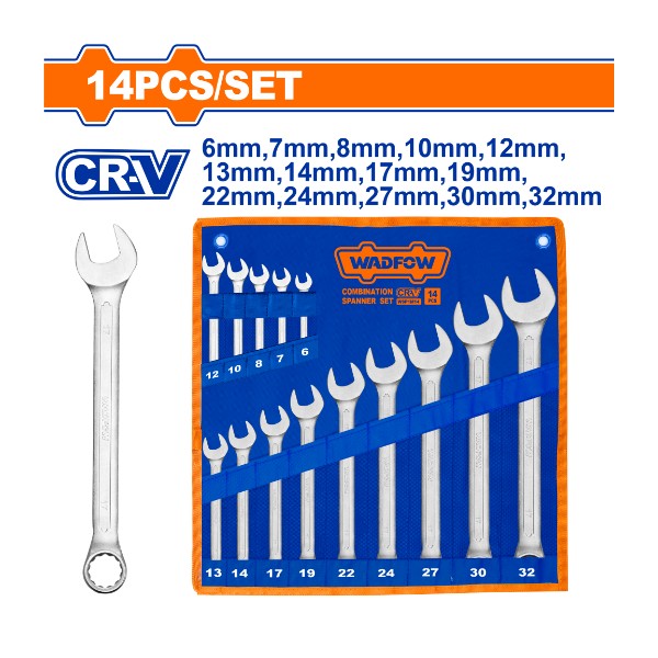 14 Pcs Combination spanner set WSP1M14 Wadfow - Ghana