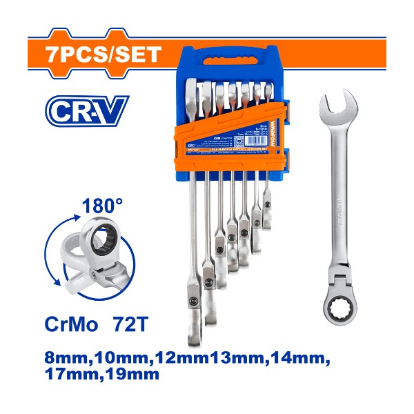 7 Pcs flexible ratchet spanner set WSP5207 Wadfow - Ghana