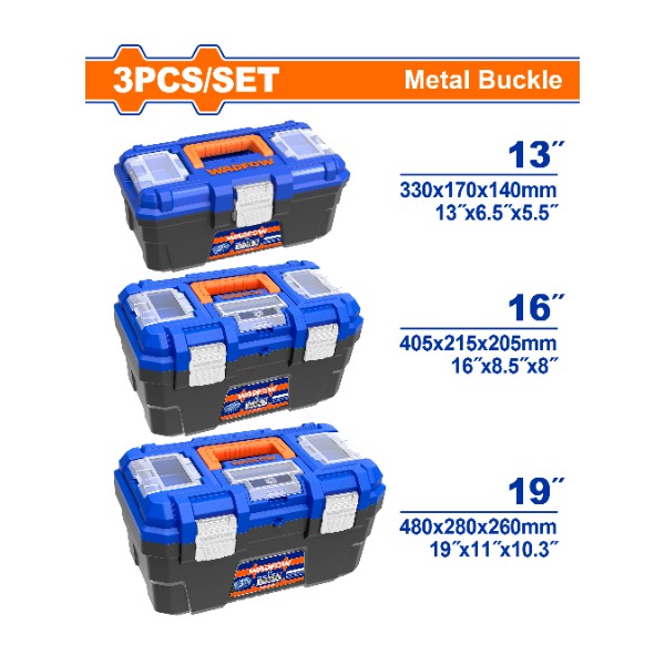 3 Pcs Plastic tool boxes set WTB4103 Wadfow - Ghana