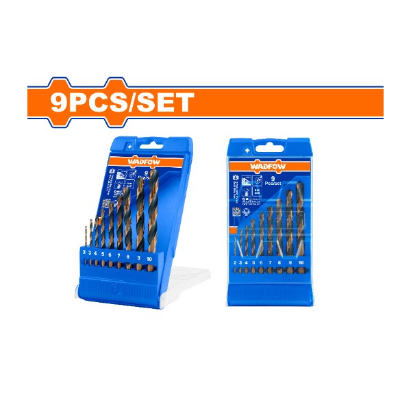 9 Pcs HSS twist drill bits set WTD6B02 Wadfow - Ghana