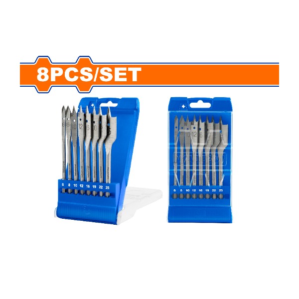 8 Pcs flat wood drill bits set WWF6B08 Wadfow - Ghana