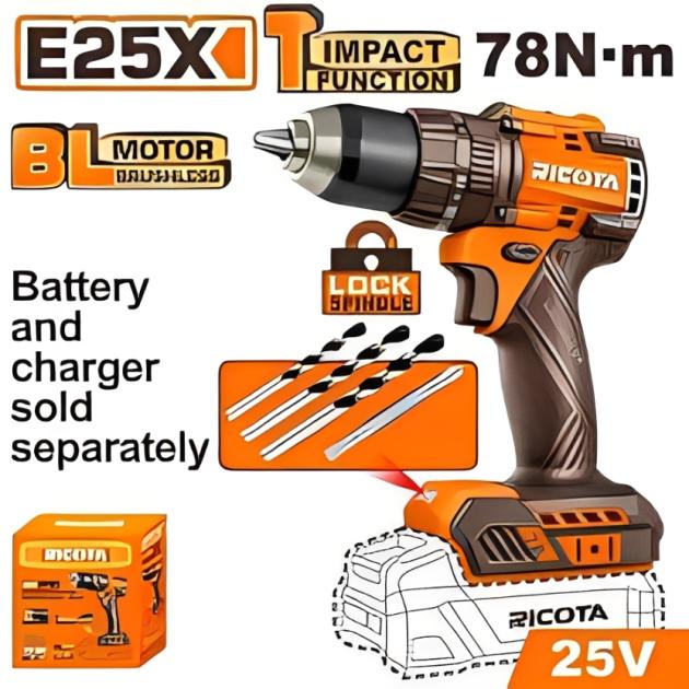 Compact Brushless Cordless Impact Drill RICIDL25781