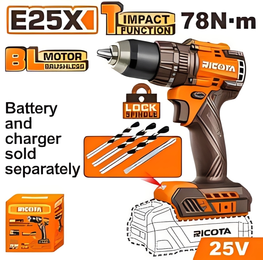 Compact Brushless Cordless Impact Drill RICIDL25781
