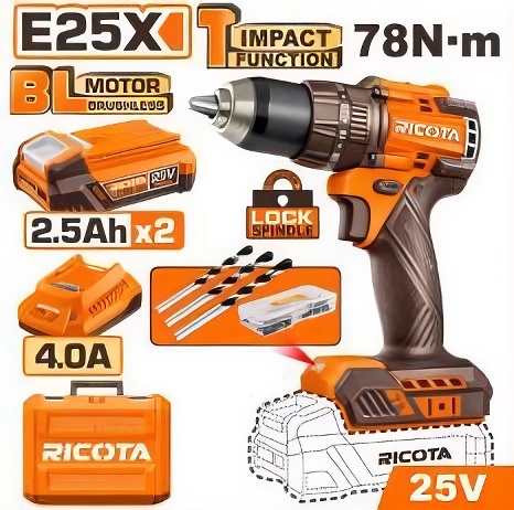 Compact Brushless Cordless Impact Drill - RICIDL2578