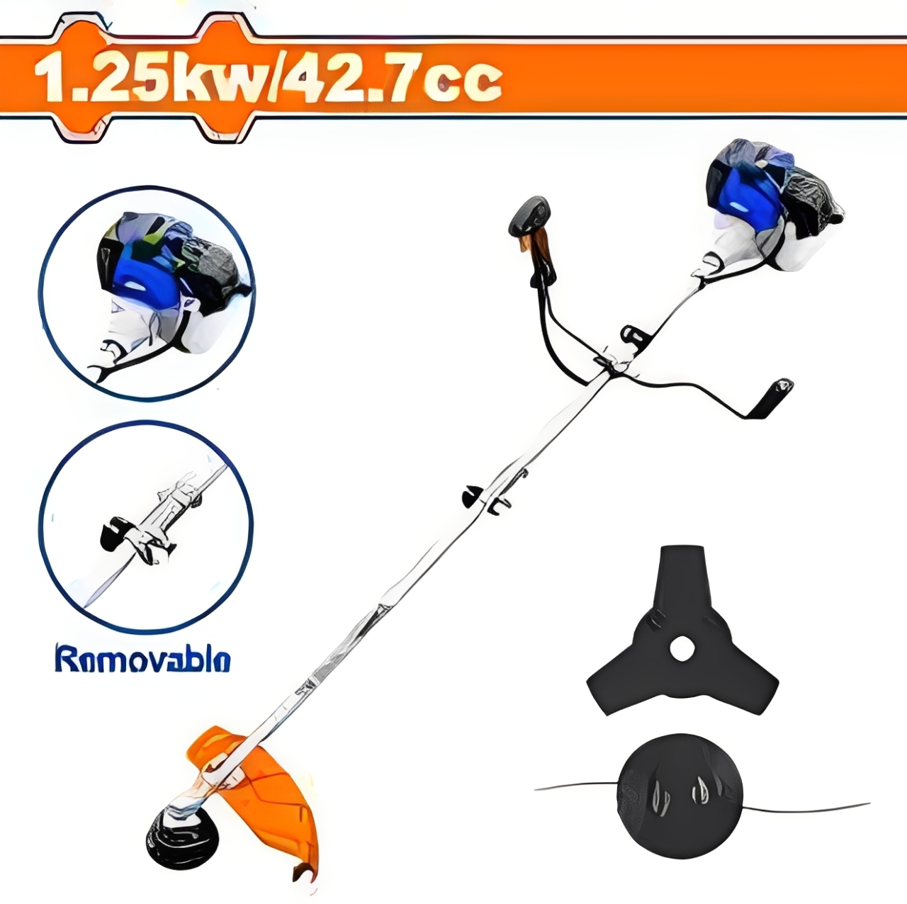 Gasoline grass trimmer and brush cutter - WGM2543